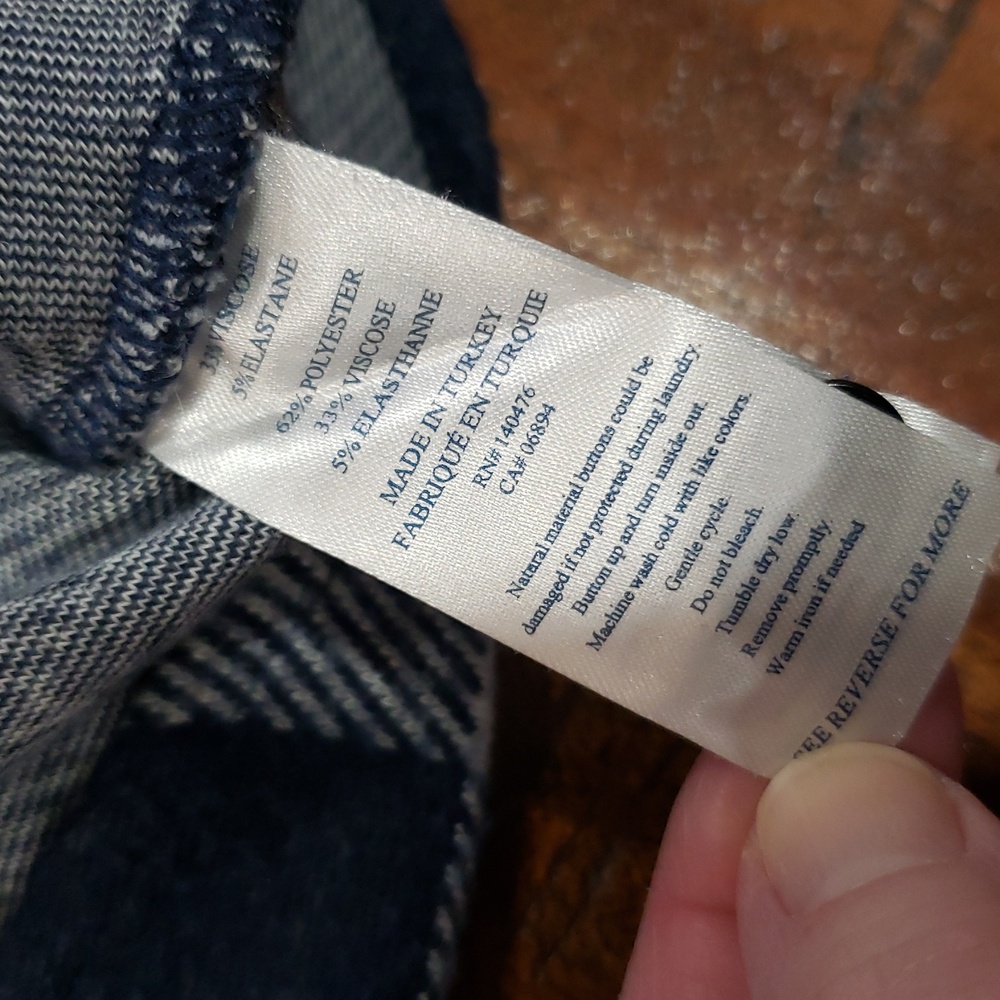 Faherty Blue and White Checkered Super Soft Flannel Button Down - Picture 4 of 8